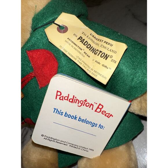 VINTAGE NWT Paddington Bear 17" Plush Book Set Sears 1996 Holiday Teddy - Picture 4 of 11